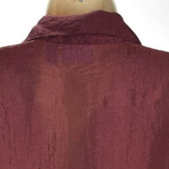 Chico's Design Cranberry Chiffon Tunic Blouse Size 1 (US 8) - Picture 4 of 4